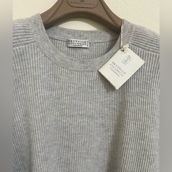 NWT Brunello Cucinelli 100% Cashmere Rib Bell Monili Cuff Made Italy Size M - Picture 7 of 11